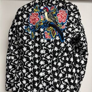Floral Embroidered Black blazer